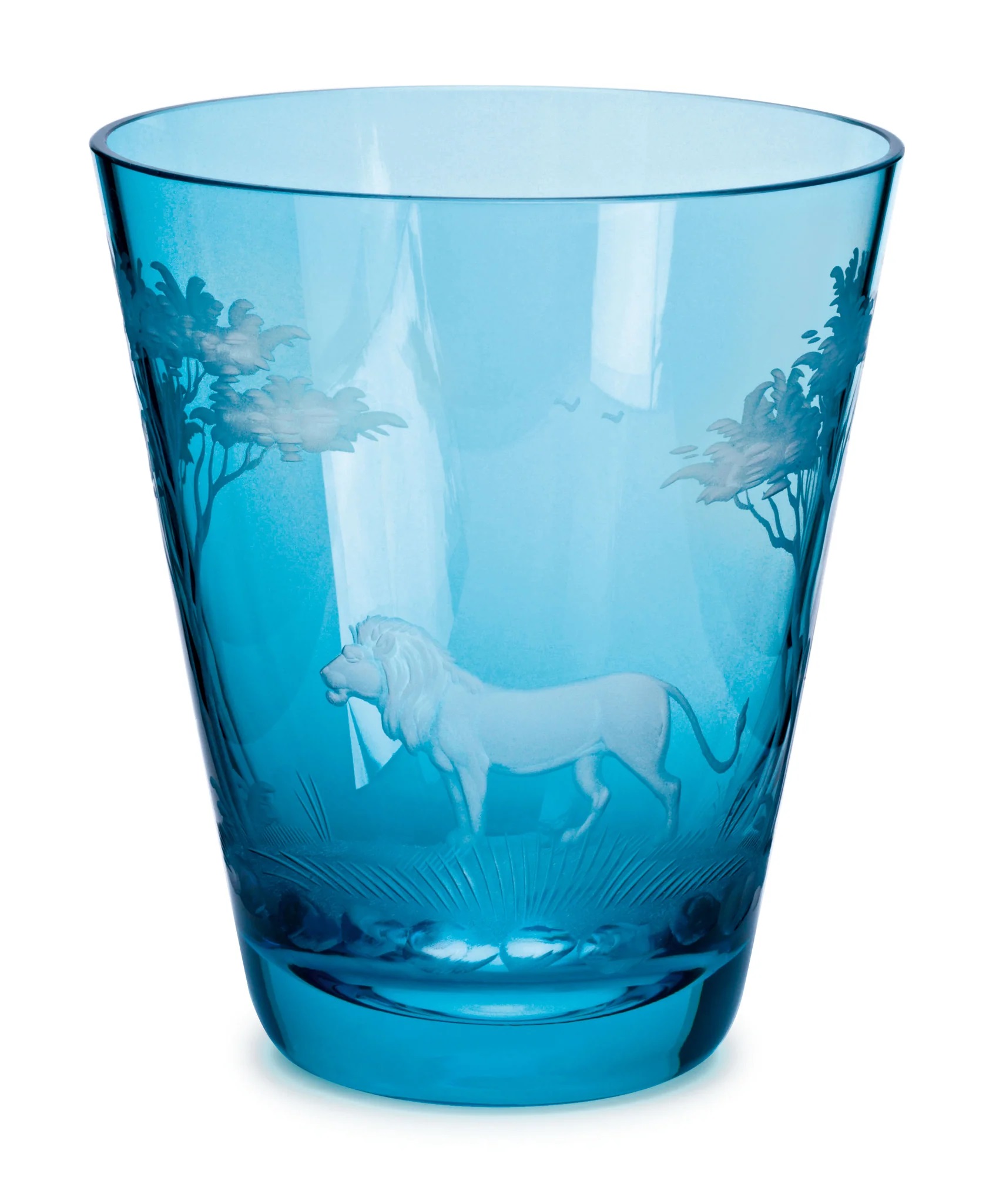 Klimandscharo 107 Mm Aslan Desenli Deniz Mavisi Gravür Bardak